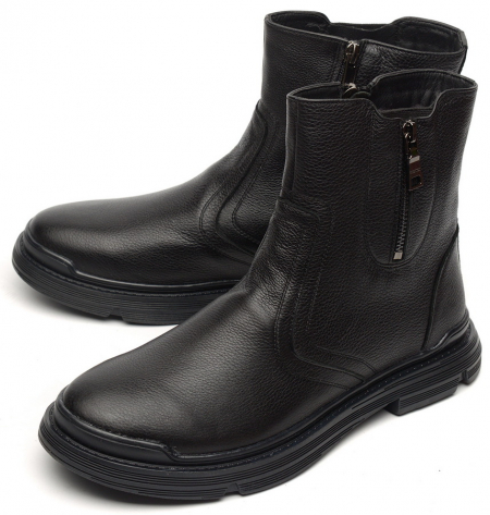 МУЖСКИЕ БОТИНКИ НАТУРАЛЬНАЯ КОЖА / НАТУРАЛЬНЫЙ МЕХ CORVETTO