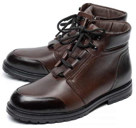 МУЖСКИЕ БОТИНКИ НАТУРАЛЬНАЯ КОЖА / НАТУРАЛЬНЫЙ МЕХ CORVETTO