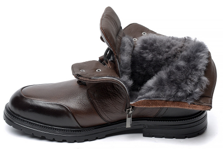 МУЖСКИЕ БОТИНКИ НАТУРАЛЬНАЯ КОЖА / НАТУРАЛЬНЫЙ МЕХ CORVETTO