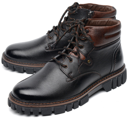 МУЖСКИЕ БОТИНКИ НАТУРАЛЬНАЯ КОЖА / НАТУРАЛЬНЫЙ МЕХ CORVETTO