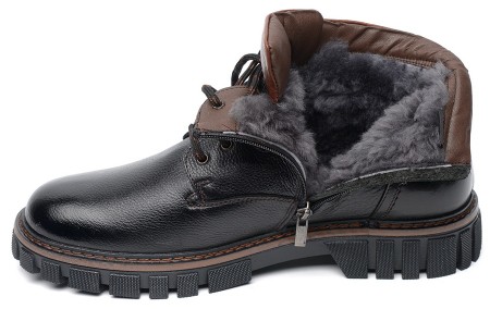 МУЖСКИЕ БОТИНКИ НАТУРАЛЬНАЯ КОЖА / НАТУРАЛЬНЫЙ МЕХ CORVETTO