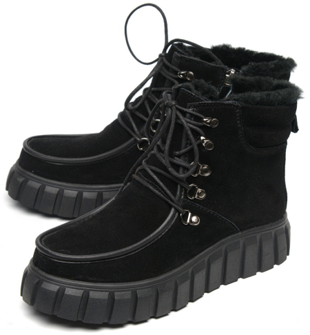 ЖЕНСКИЕ БОТИНКИ НАТУРАЛЬНАЯ КОЖА(ВЕЛЮР) / НАТУРАЛЬНЫЙ МЕХ GUGU ГЕРМАНИЯ