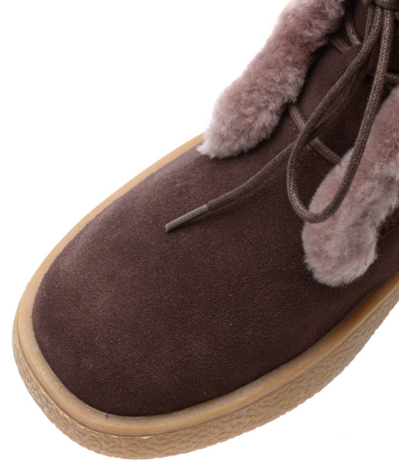 ЖЕНСКИЕ БОТИНКИ НАТУРАЛЬНАЯ КОЖА ( ВЕЛЮР ) / НАТУРАЛЬНЫЙ МЕХ GUGU ГЕРМАНИЯ