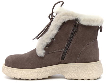 ЖЕНСКИЕ БОТИНКИ НАТУРАЛЬНАЯ КОЖА ( ВЕЛЮР ) / НАТУРАЛЬНЫЙ МЕХ GUGU ГЕРМАНИЯ