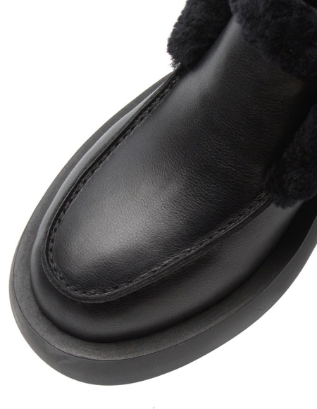 ЖЕНСКИЕ БОТИНКИ НАТУРАЛЬНАЯ КОЖА / НАТУРАЛЬНЫЙ МЕХ SALAMANDER