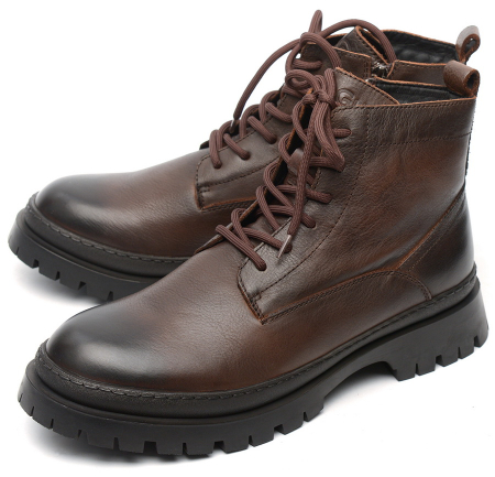 МУЖСКИЕ БОТИНКИ НАТУРАЛЬНАЯ КОЖА / НАТУРАЛЬНЫЙ МЕХ GUGU