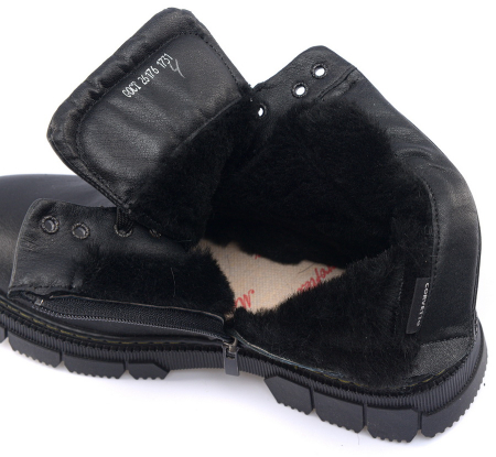 МУЖСКИЕ БОТИНКИ НАТУРАЛЬНАЯ КОЖА / НАТУРАЛЬНЫЙ МЕХ CORVETTO