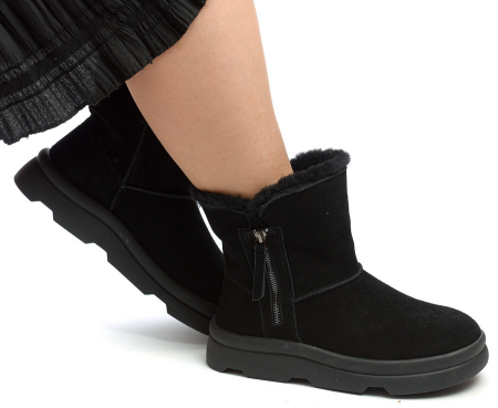 ЖЕНСКИЕ ПОЛУСАПОГИ НАТУРАЛЬНАЯ КОЖА (ВЕЛЮР) / НАТУРАЛЬНЫЙ МЕХ SALAMANDER