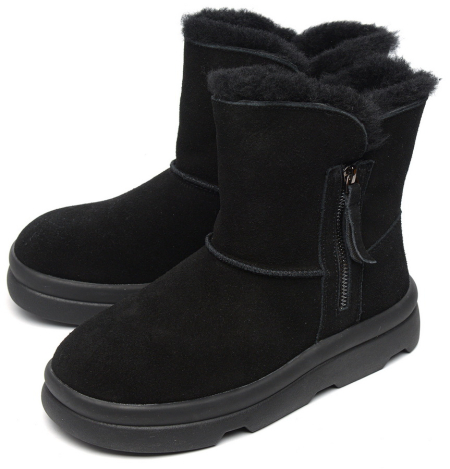 ЖЕНСКИЕ ПОЛУСАПОГИ НАТУРАЛЬНАЯ КОЖА (ВЕЛЮР) / НАТУРАЛЬНЫЙ МЕХ SALAMANDER