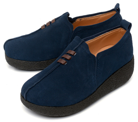 ЖЕНСКИЕ МОКАСИНЫ НА ТАНКЕТКЕ НАТУРАЛЬНАЯ КОЖА (ВЕЛЮР) BINIFOOT ТАЙВАНЬ