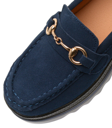 ЖЕНСКИЕ МОКАСИНЫ НА ТАНКЕТКЕ НАТУРАЛЬНАЯ КОЖА (ВЕЛЮР) BINIFOOT ТАЙВАНЬ