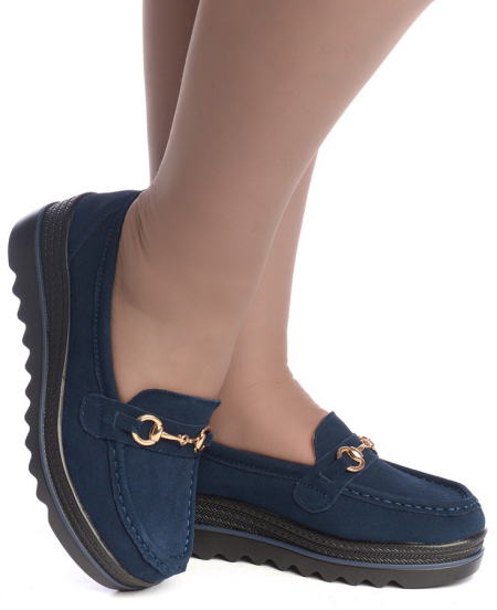 ЖЕНСКИЕ МОКАСИНЫ НА ТАНКЕТКЕ НАТУРАЛЬНАЯ КОЖА (ВЕЛЮР) BINIFOOT ТАЙВАНЬ