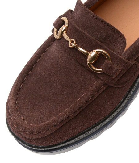 ЖЕНСКИЕ МОКАСИНЫ НА ТАНКЕТКЕ НАТУРАЛЬНАЯ КОЖА (ВЕЛЮР) BINIFOOT ТАЙВАНЬ