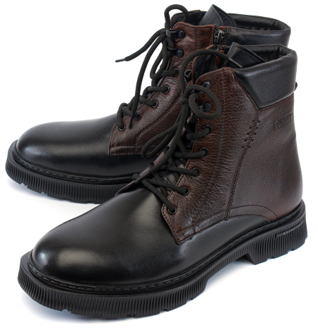 МУЖСКИЕ БОТИНКИ НАТУРАЛЬНАЯ КОЖА / НАТУРАЛЬНЫЙ МЕХ CORVETTO