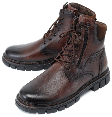 МУЖСКИЕ БОТИНКИ НАТУРАЛЬНАЯ КОЖА / НАТУРАЛЬНЫЙ МЕХ CORVETTO