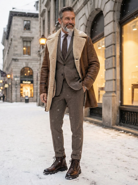 МУЖСКИЕ БОТИНКИ НАТУРАЛЬНАЯ КОЖА / НАТУРАЛЬНЫЙ МЕХ CORVETTO