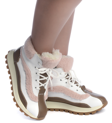 ЖЕНСКИЕ БОТИНКИ НАТУРАЛЬНАЯ КОЖА / НАТУРАЛЬНАЯ ШЕРСТЬ CORVETTO ИТАЛИЯ