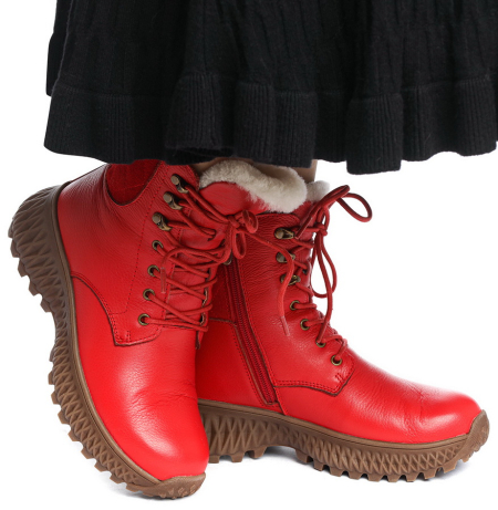 ЖЕНСКИЕ БОТИНКИ НАТУРАЛЬНАЯ КОЖА / НАТУРАЛЬНЫЙ МЕХ GUGU ГЕРМАНИЯ