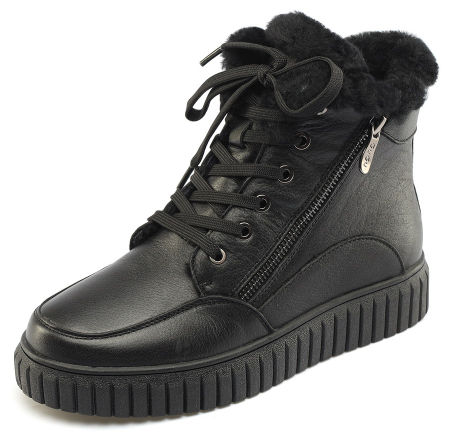 ЖЕНСКИЕ БОТИНКИ НАТУРАЛЬНАЯ КОЖА / НАТУРАЛЬНЫЙ МЕХ GUGU ГЕРМАНИЯ