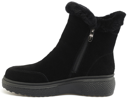 ЖЕНСКИЕ БОТИНКИ НАТУРАЛЬНАЯ КОЖА(ВЕЛЮР) / НАТУРАЛЬНЫЙ МЕХ GUGU ГЕРМАНИЯ