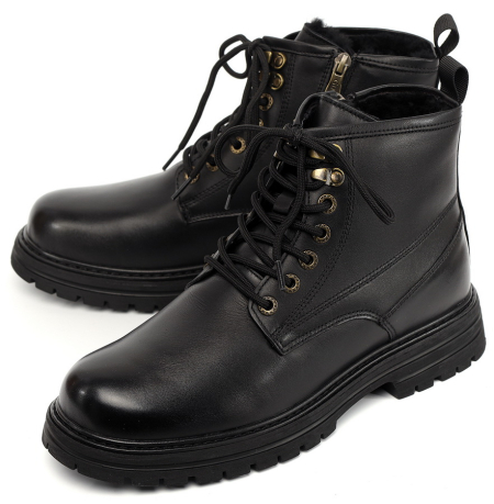 МУЖСКИЕ БОТИНКИ НАТУРАЛЬНАЯ КОЖА / НАТУРАЛЬНЫЙ МЕХ GUGU ГЕРМАНИЯ