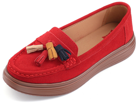 ЖЕНСКИЕ МОКАСИНЫ НАТУРАЛЬНАЯ КОЖА ВЕЛЮР BINIFOOT ТАЙВАНЬ