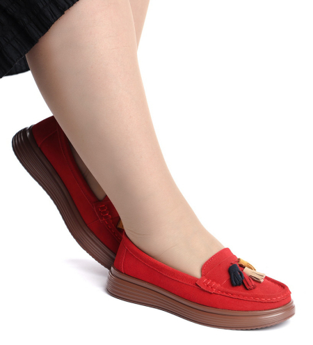 ЖЕНСКИЕ МОКАСИНЫ НАТУРАЛЬНАЯ КОЖА ВЕЛЮР BINIFOOT ТАЙВАНЬ