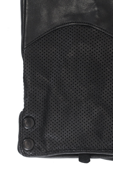 ПЕРЧАТКИ ЖЕНСКИЕ ЧЕРНЫЕ КОЖА ЯГНЕНКА/ШЕРСТЬ