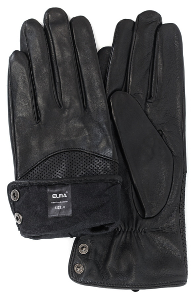 ПЕРЧАТКИ ЖЕНСКИЕ ЧЕРНЫЕ КОЖА ЯГНЕНКА/ШЕРСТЬ