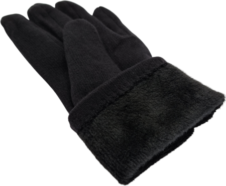 ПЕРЧАТКИ ЖЕНСКИЕ ТЕКСТИЛЬ БЕЗ ПОДКЛАДКИ 6,5-8,5 ЧЕРНЫЕ ТРИ ПУГОВИЦЫ