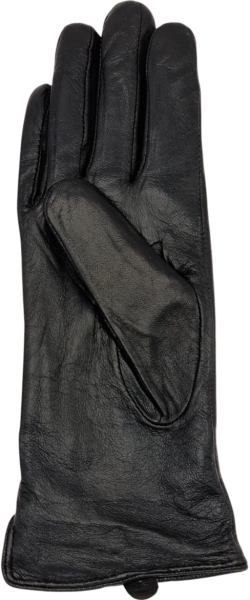 ПЕРЧАТКИ ЖЕНСКИЕ НАТУР КОЖА/ШЕРСТЬ ЧЕРНЫЙ ДВЕ МЕРЕЖКИ СТРОЧКА ПО ЦЕНТРУ