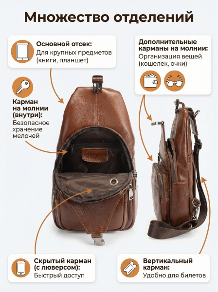 СУМКА-МЕССЕНДЖЕР НАТУРАЛЬНАЯ КОЖА CORVETTO