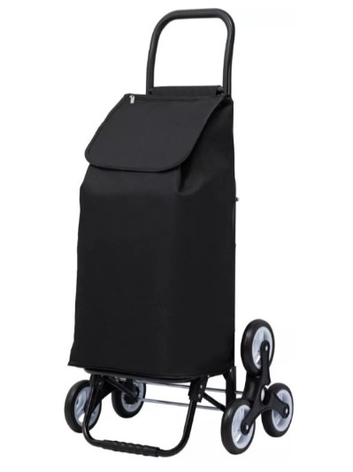 СУМКА ТЕЛЕЖКА НА КОЛЕСАХ ХОЗЯЙСТВЕННАЯ 40 ЛИТРОВ ЧЕРНАЯ ТРИ КОЛЕСА