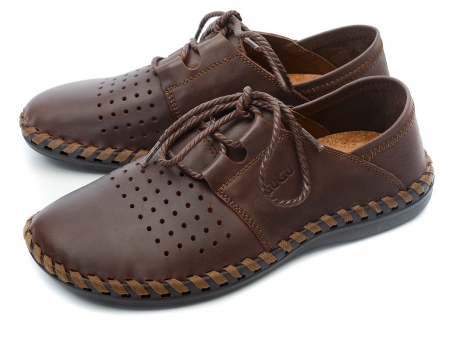 МУЖСКИЕ МОКАСИНЫ С ПЕРФОРАЦИЕЙ НАТУРАЛЬНАЯ КОЖА GUGU ГЕРМАНИЯ