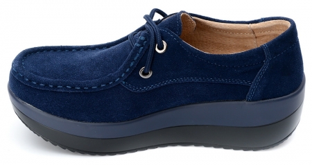 ЖЕНСКИЕ МОКАСИНЫ НА ТАНКЕТКЕ НАТУРАЛЬНАЯ ЗАМША BINIFOOT ТАЙВАНЬ