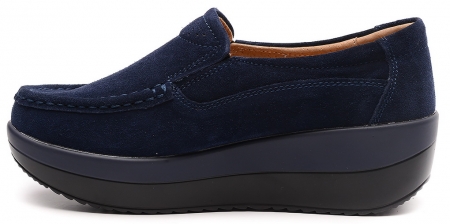 ЖЕНСКИЕ МОКАСИНЫ НА ТАНКЕТКЕ НАТУРАЛЬНАЯ ЗАМША BINIFOOT ТАЙВАНЬ