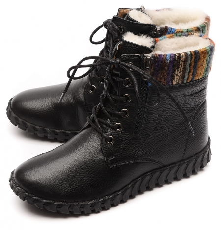 ЖЕНСКИЕ БОТИНКИ НАТУРАЛЬНАЯ КОЖА НАТУРАЛЬНЫЙ МЕХ GUGU ГЕРМАНИЯ