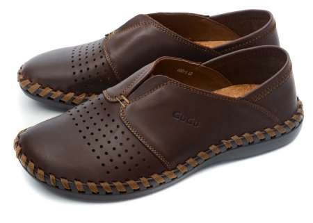 МОКАСИНЫ МУЖСКИЕ С ПЕРФОРАЦИЕЙ НАТУРАЛЬНАЯ КОЖА GUGU ГЕРМАНИЯ