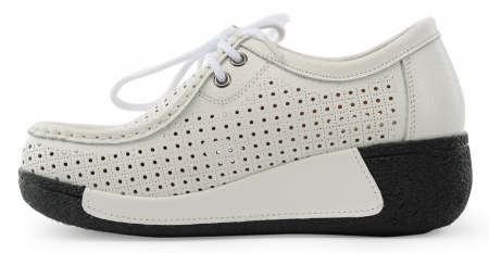 ЖЕНСКИЕ МОКАСИНЫ НА ТАНКЕТКЕ НАТУРАЛЬНАЯ КОЖА BINIFOOT/BNF ТАЙВАНЬ