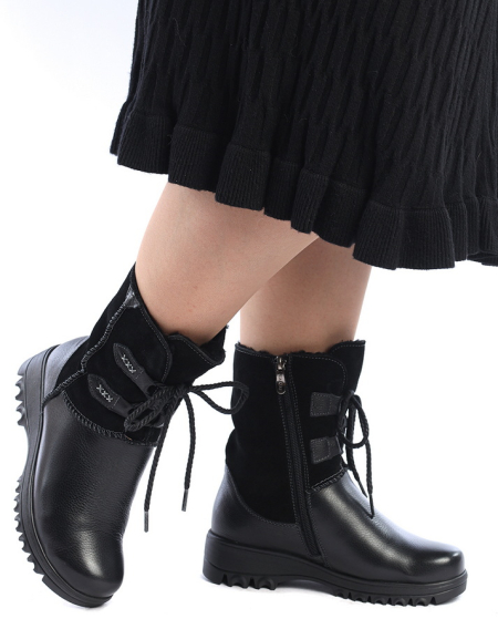 ЖЕНСКИЕ САПОГИ НАТУРАЛЬНАЯ КОЖА+ЗАМША/ НАТУРАЛЬНЫЙ МЕХ GUGU ГЕРМАНИЯ