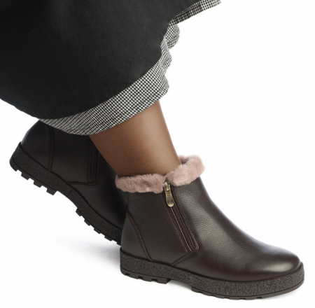 ЖЕНСКИЕ БОТИНКИ НАТУРАЛЬНАЯ КОЖА НАТУРАЛЬНЫЙ МЕХ GUGU ГЕРМАНИЯ