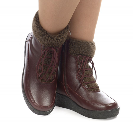 ЖЕНСКИЕ БОТИНКИ НАТУРАЛЬНАЯ КОЖА НАТУРАЛЬНЫЙ МЕХ GUGU ГЕРМАНИЯ