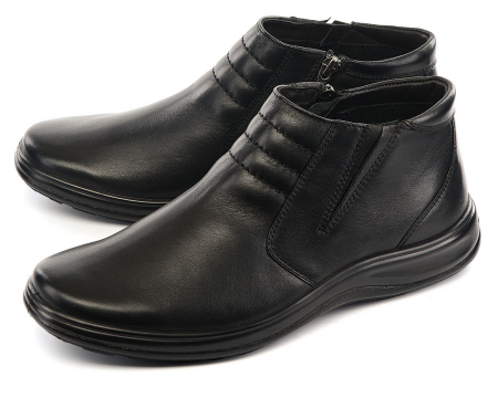 МУЖСКИЕ БОТИНКИ НАТУРАЛЬНАЯ КОЖА / БАЙКА РОСВЕСТ РОССИЯ