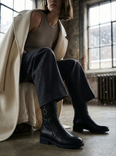 ЖЕНСКИЕ САПОГИ НАТУРАЛЬНАЯ КОЖА / НАТУРАЛЬНЫЙ МЕХ GUGU ГЕРМАНИЯ