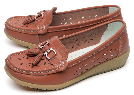 ЖЕНСКИЕ МОКАСИНЫ НАТУРАЛЬНАЯ КОЖА BINIFOOT/BNF ТАЙВАНЬ