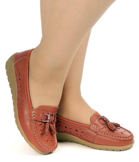 ЖЕНСКИЕ МОКАСИНЫ НАТУРАЛЬНАЯ КОЖА BINIFOOT/BNF ТАЙВАНЬ