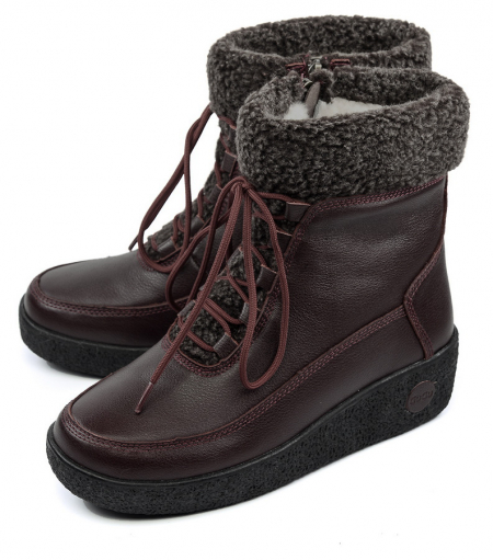 ЖЕНСКИЕ БОТИНКИ НАТУРАЛЬНАЯ КОЖА НАТУРАЛЬНЫЙ МЕХ GUGU ГЕРМАНИЯ