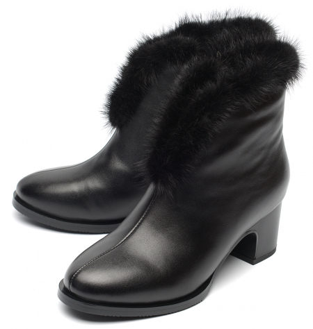 ЖЕНСКИЕ БОТИНКИ НАТУРАЛЬНАЯ КОЖА НАТУРАЛЬНЫЙ МЕХ GUGU ГЕРМАНИЯ