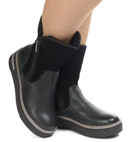 ЖЕНСКИЕ САПОГИ НАТУРАЛЬНАЯ КОЖА+ЗАМША / НАТУРАЛЬНЫЙ МЕХ GUGU ГЕРМАНИЯ