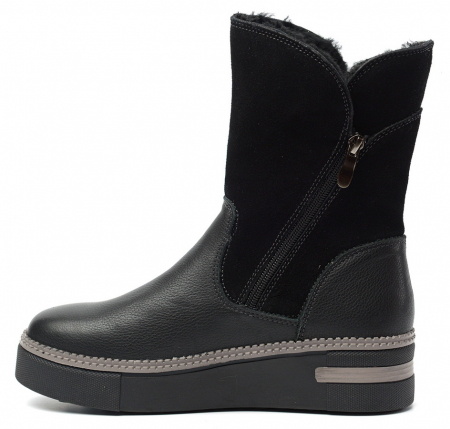 ЖЕНСКИЕ САПОГИ НАТУРАЛЬНАЯ КОЖА+ЗАМША / НАТУРАЛЬНЫЙ МЕХ GUGU ГЕРМАНИЯ